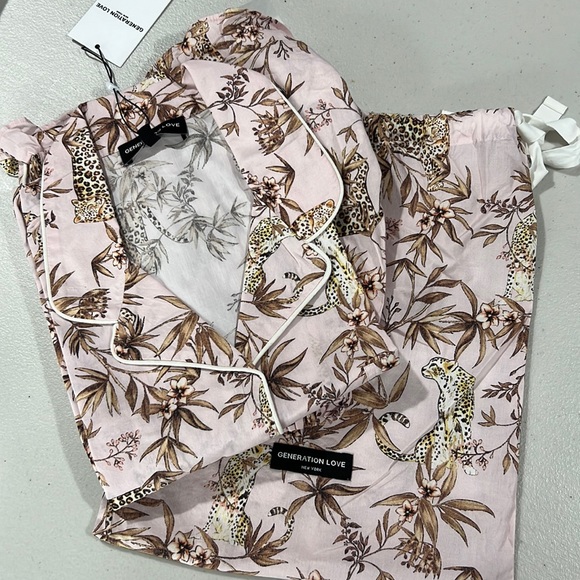 🆕Generation Love Juliet’s Moving Leopard Animal Print Pajama Set 100% Cotton - Picture 4 of 15